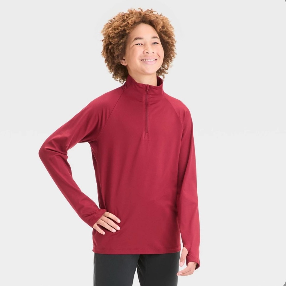 All in Motion Kids Red Quarter-Zip Sweatshirt.
